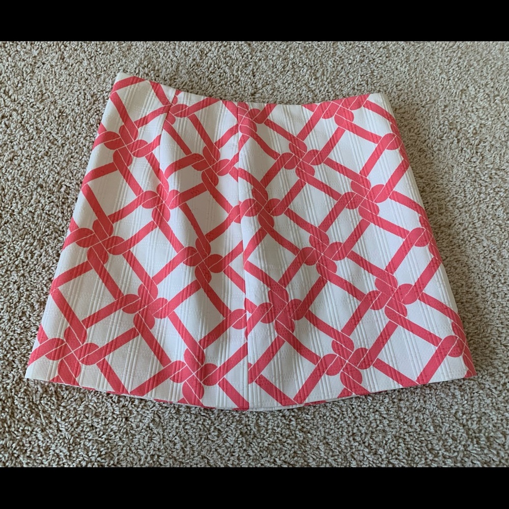 NWT: Milly New York Pink and Cream Skirt.  Size 0